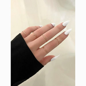 3/$30 Gold Minimalist Midi Knuckle 5 Ring Set